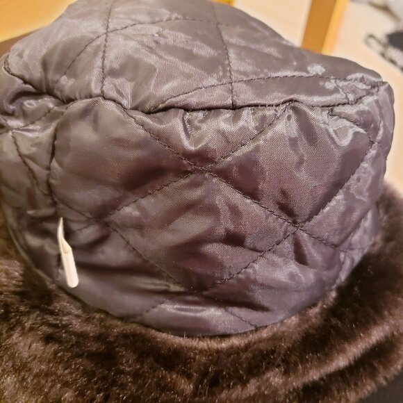 Bijoux Terner Faux Fur Black Elegant Cozy Convertible Bucket Hat O/S EUC - Picture 5 of 6